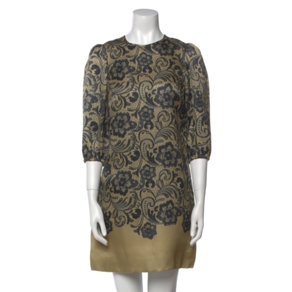 Dolce & Gabbana Black Lace on Gold Fabric